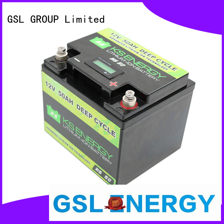 solar llithium storage liion GSL ENERGY Brand 12v 50ah lithium battery supplier