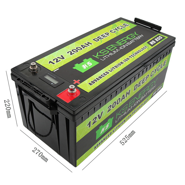 LED Capacity Display 12V 200Ah Lithium Iron Phosphate LifePo4 Battery For Solar Energy Storage, Golf Carts, RV, Marine, And Off-grid Applications