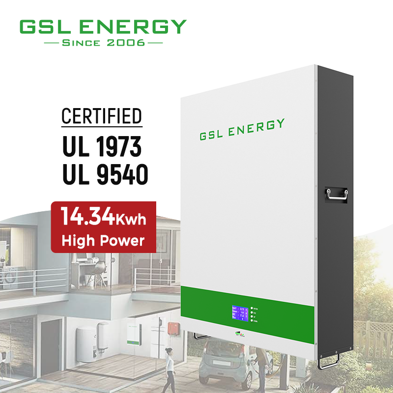 GSL Energy High Power 14.34Kwh Battery 51.2V 280Ah Lifepo4 Lithium Tesla Solar Home Power Storage Wall Solar System