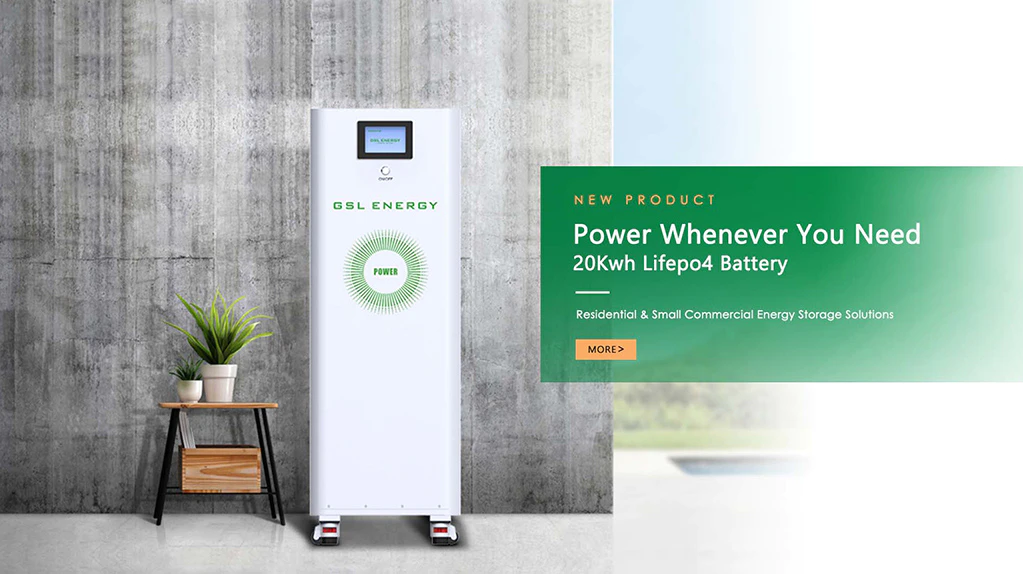 GSL Energy 6500 Cycle Life With LCD Display Lifepo4 storage Battery Lithium Ion 48V 400Ah 20Kwh Battery