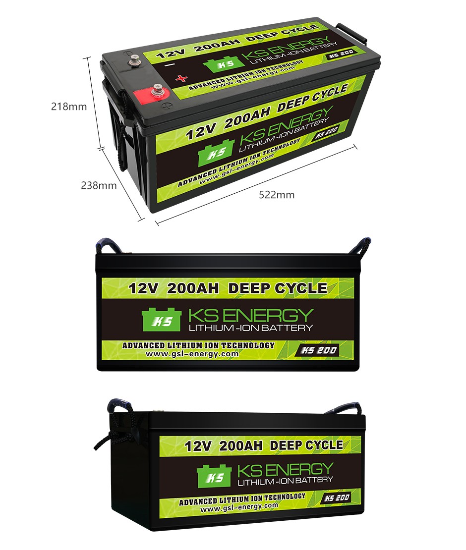 product-GSL ENERGY-LED Capacity Display 12V 200Ah Lithium Iron Phosphate LifePo4 Battery For Solar E
