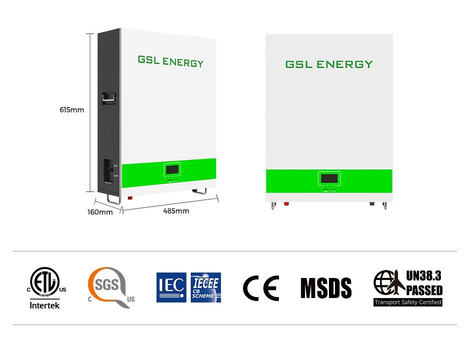 product-GSL ENERGY CB IEC62619 CE-EMC Wall Mounted Lifepo4 512Kwh 48V 100Ah Tesla Power Storage Wall